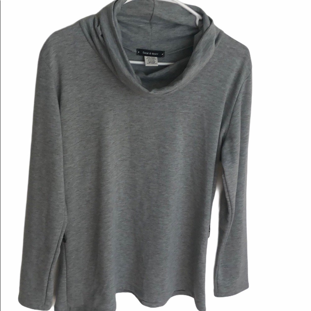 Sage & Vicky Long Sleeve Cowl Neck Top Size M